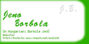 jeno borbola business card